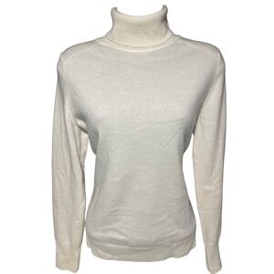PURE COLLECTION 100% Cashmere Turtleneck Sweater Ivory Cream Women US 6 UK 12